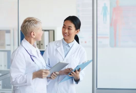 Two doctors having a conversation