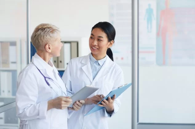 Two doctors having a conversation