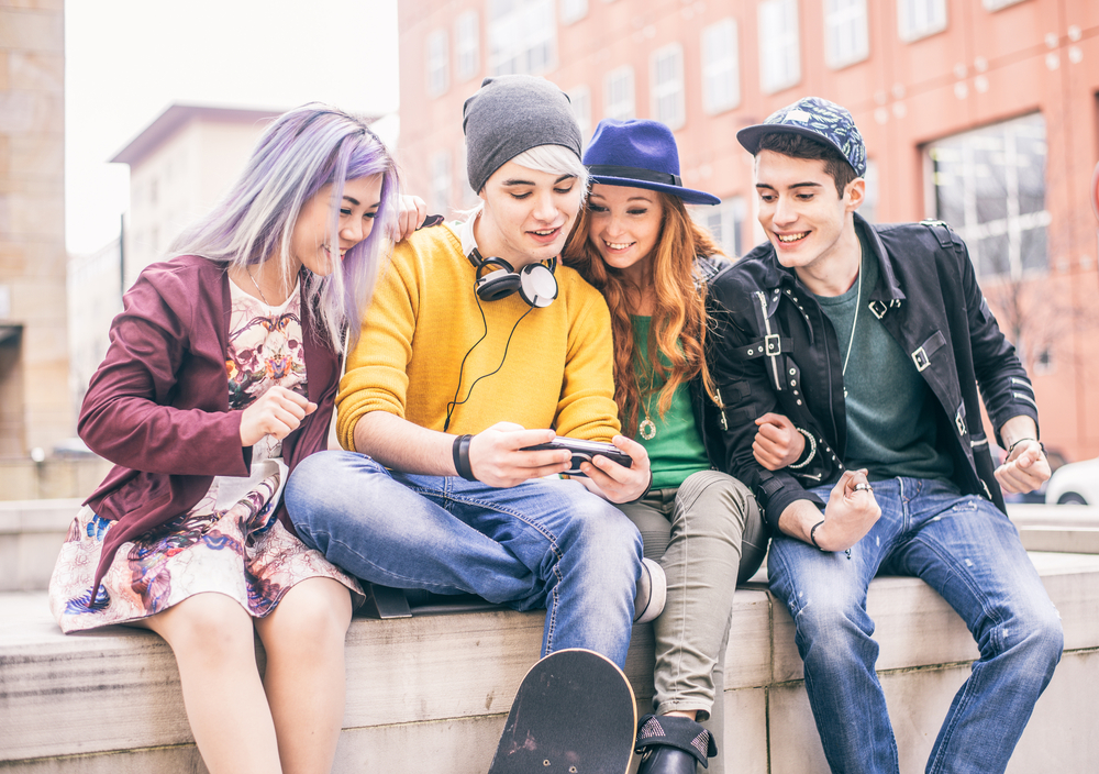 Group of friends playing a game together