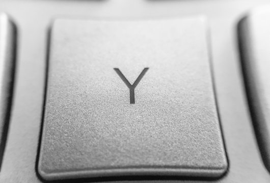 Letter "Y" key on a computer's keyboard