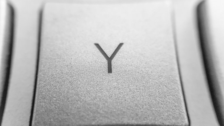 Letter "Y" key on a computer's keyboard