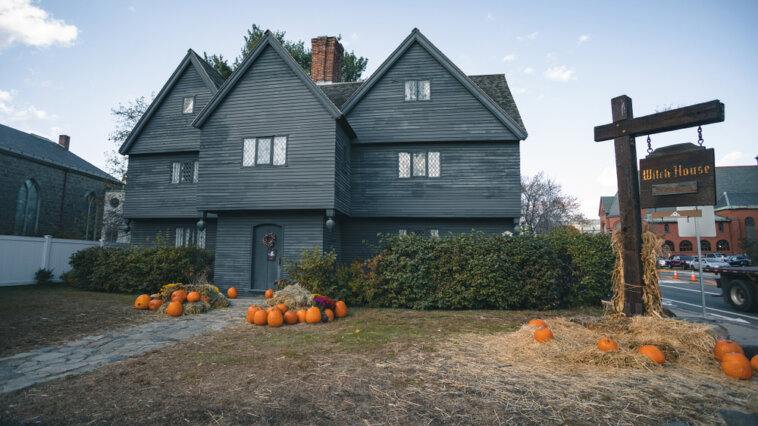 "Witch House" with dark gray siding in Salem, Massachusetts